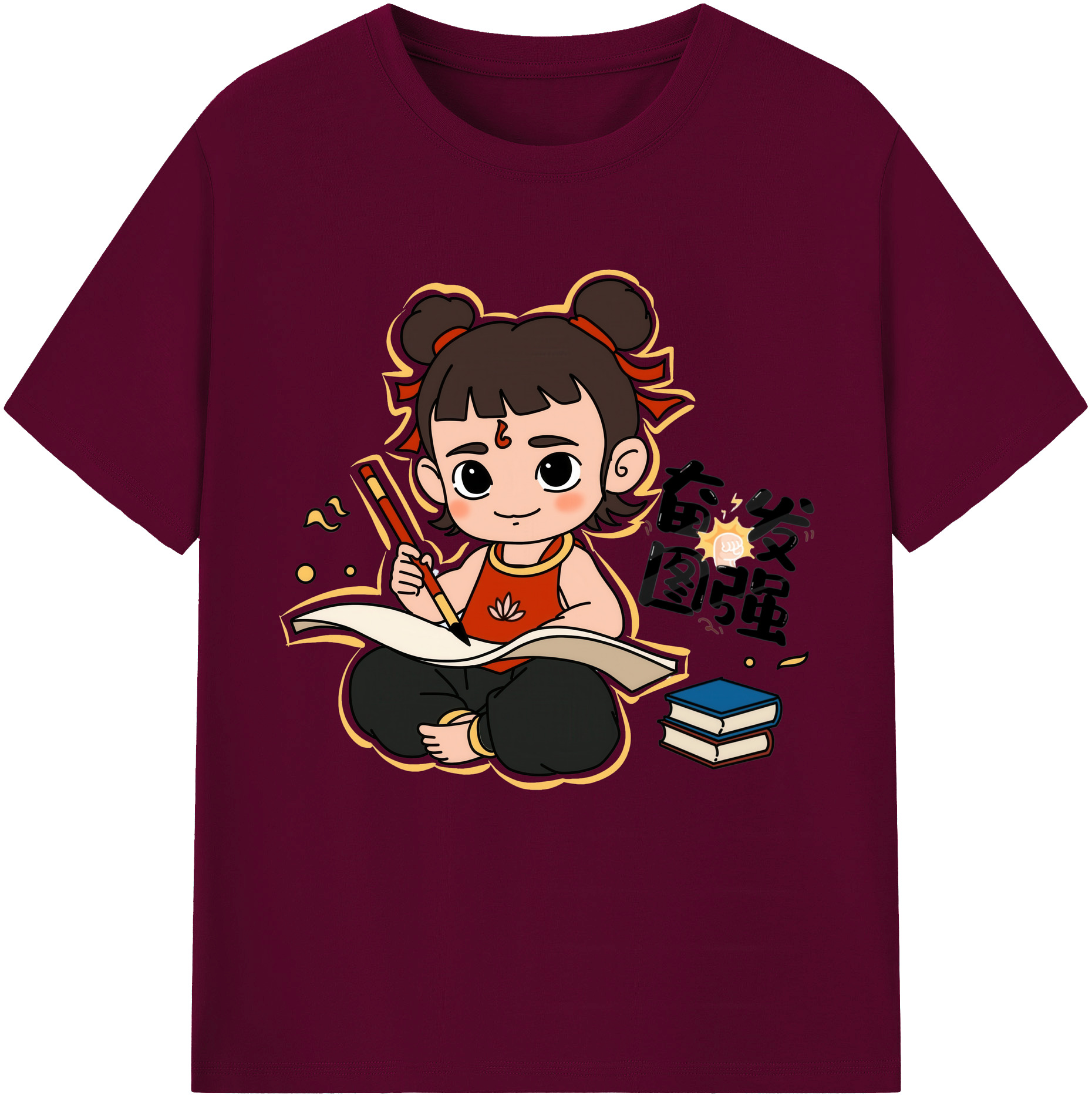 （画像用） Ne Zha 2 ナタ 魔童の大暴れ レディースカジュアルプリントTシャツ（綿100％）